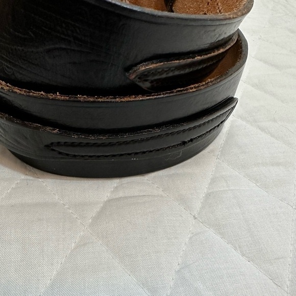 Womens 100% Genuine Leather Belt 30 Western Cowgirl Rodeo Retro Black Buckle main image 6